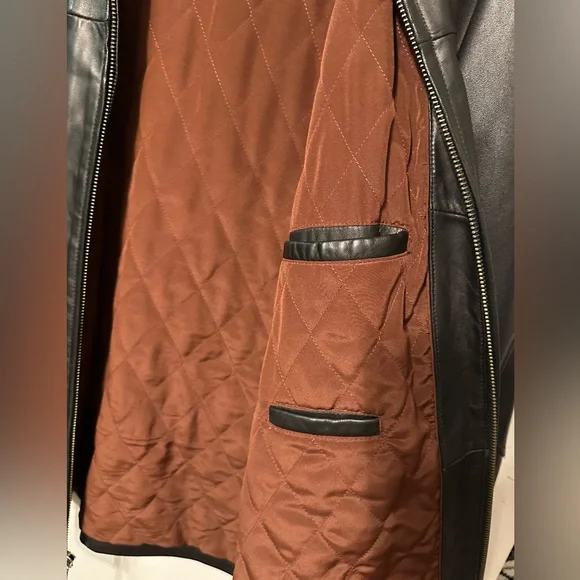 Wilson Leather L Pelle Studio Black Buttery Soft Leather Jacket Quilted Lining - Picture 5 of 9